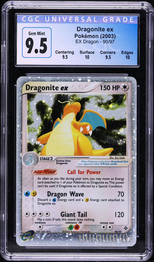 2003 POKEMON EX DRAGON HOLO DRAGONITE EX #90 CGC 10 GEM MINT