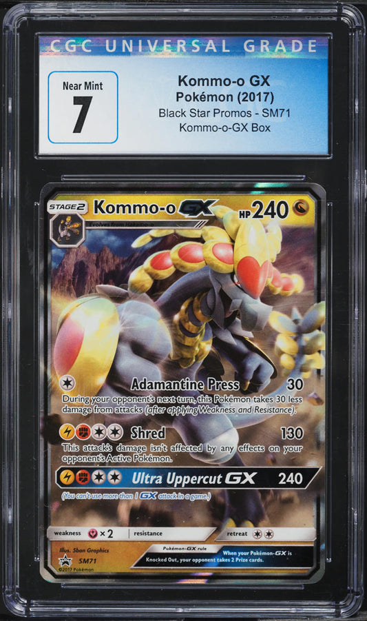 2017 POKEMON BLACK STAR PROMOS BOX KOMMO-O GX #SM71 CGC 7