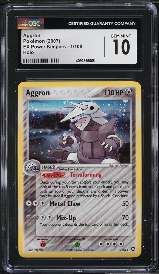 2007 POKEMON EX POWER KEEPERS HOLO AGGRON #1 CGC 10 GEM MINT