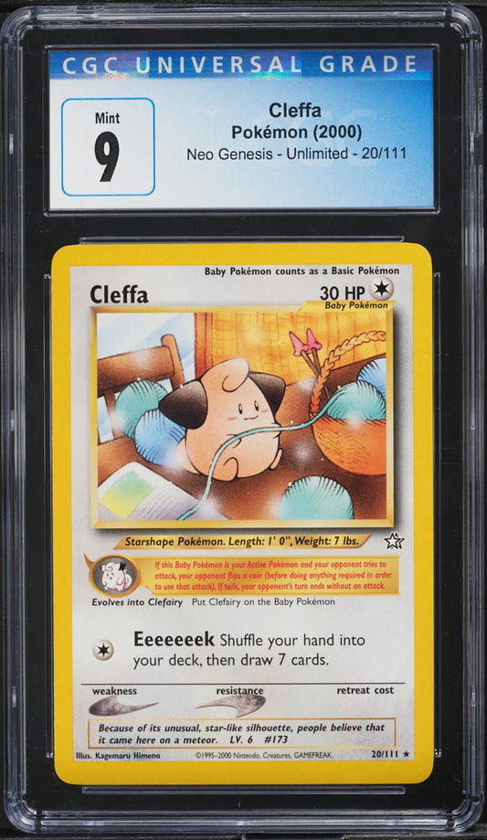 2000 POKEMON NEO GENESIS CLEFFA #20 CGC 9 MINT