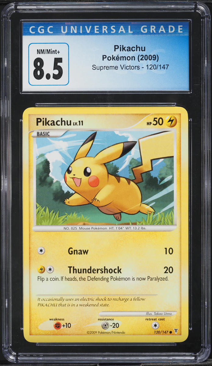 2009 POKEMON PLATINUM SUPREME VICTORS PIKACHU #120 CGC 8.5 NM-MT+