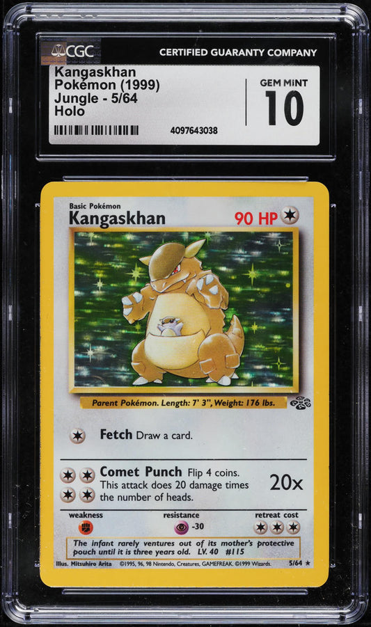 1999 POKEMON JUNGLE HOLO KANGASKHAN #5 CGC 10