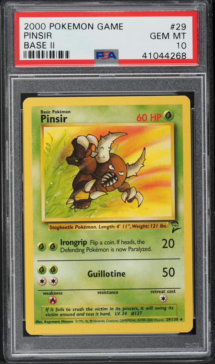 2000 POKEMON BASE SET 2 PINSIR #29 PSA 10 GEM MINT