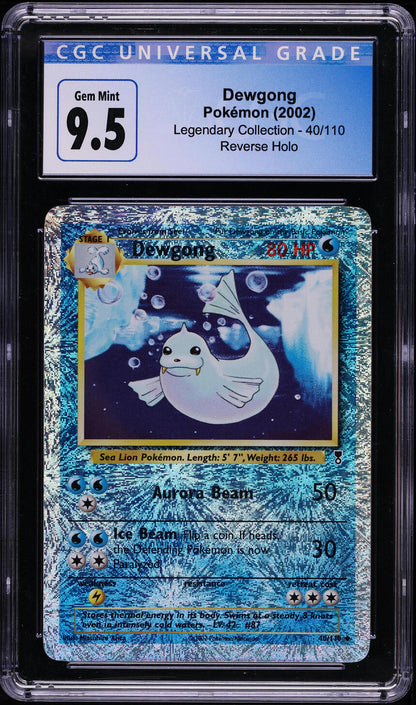 2002 POKEMON LEGENDARY COLLECTION REVERSE HOLO DEWGONG #40 CGC 10