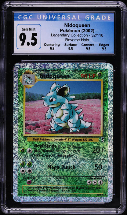 2002 POKEMON LEGENDARY COLLECTION REVERSE HOLO NIDOQUEEN #32 CGC 10