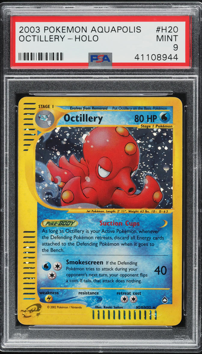 2003 POKEMON AQUAPOLIS HOLO OCTILLERY #H20 PSA 9 MINT