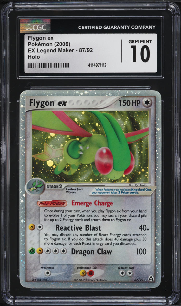 2006 POKEMON EX LEGEND MAKER HOLO FLYGON EX #87 CGC 10 GEM MINT