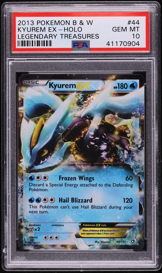 2013 POKEMON BLACK & WHITE LEGENDARY TREASURES HOLO KYUREM EX #44 PSA 10 GEM