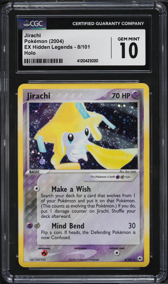 2004 POKEMON EX HIDDEN LEGENDS HOLO JIRACHI #8 CGC 10 GEM MINT