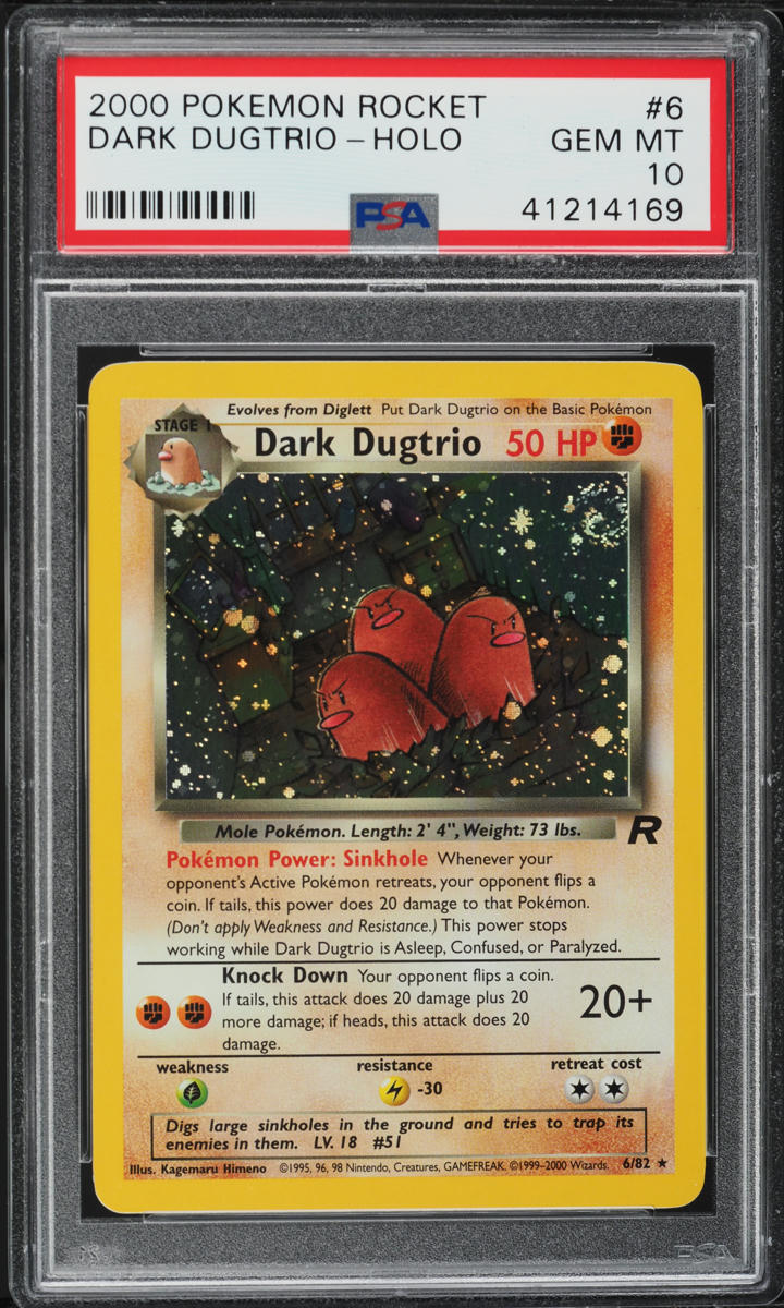 2000 POKEMON TEAM ROCKET HOLO DARK DUGTRIO #6 PSA 10 GEM MINT