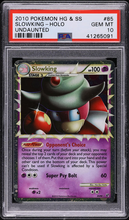 2010 POKEMON HEARTGOLD & SOULSILVER UNDAUNTED HOLO SLOWKING #85 PSA 10 GEM MINT