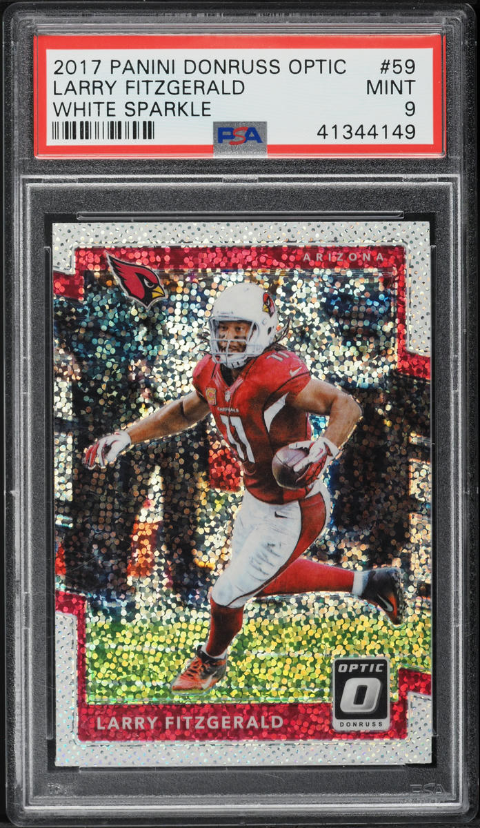 2017 PANINI DONRUSS OPTIC WHITE SPARKLE LARRY FITZGERALD #59 PSA 9