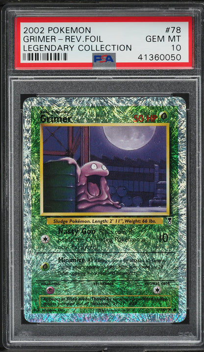 2002 POKEMON LEGENDARY COLLECTION REVERSE HOLO GRIMER #78 PSA 10 GEM MINT