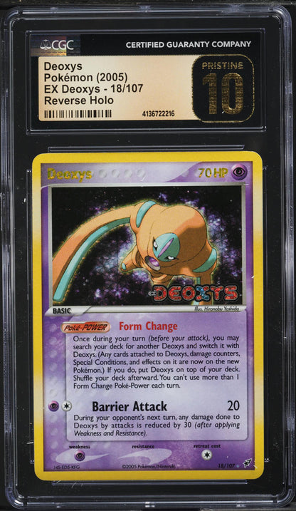 2005 POKEMON EX DEOXYS REVERSE HOLO DEOXYS #18 CGC 10 PRISTINE