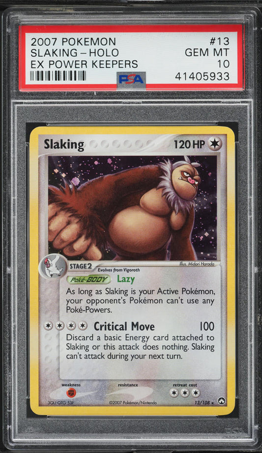 2007 POKEMON EX POWER KEEPERS HOLO SLAKING #13 PSA 10 GEM MINT