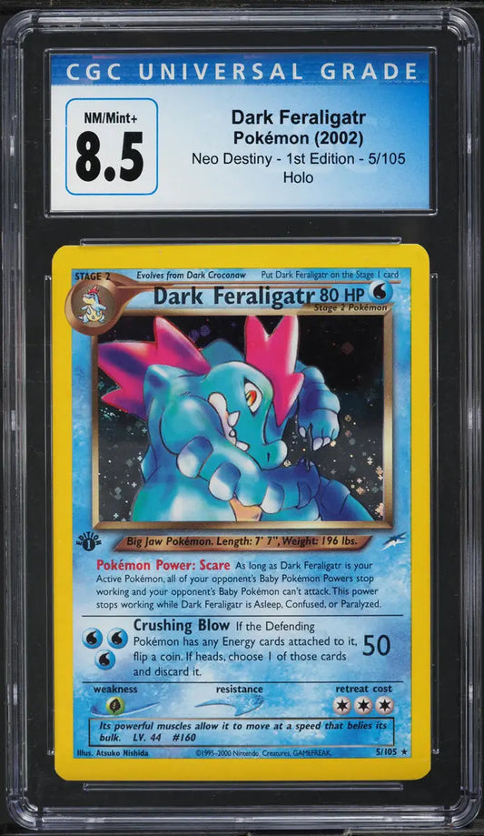 2002 POKEMON NEO DESTINY 1ST EDITION HOLO DARK FERALIGATR #5 CGC 8.5 NM-MT+