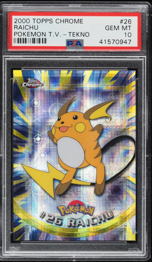 2000 TOPPS CHROME POKEMON SERIES 1 TEKNO RAICHU #26 PSA 10 GEM MINT