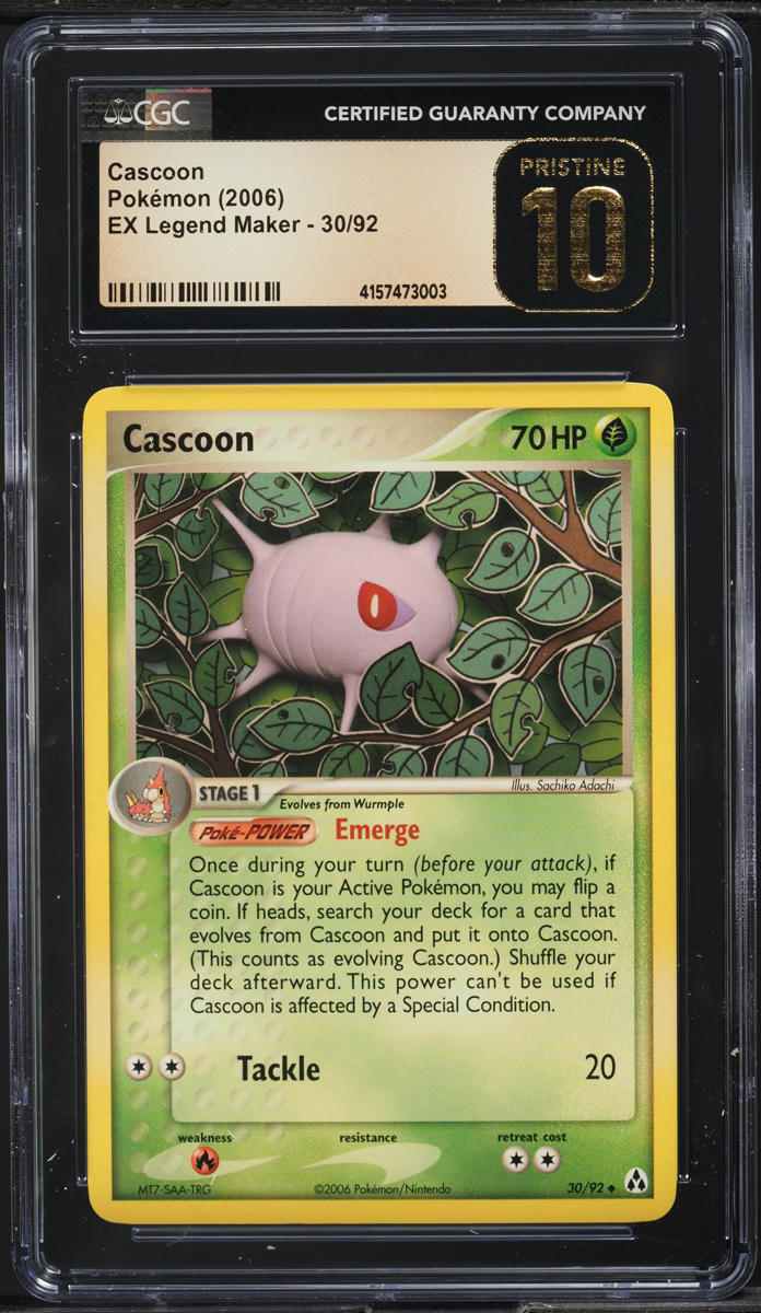 2006 POKEMON EX LEGEND MAKER CASCOON #30 CGC 10 PRISTINE