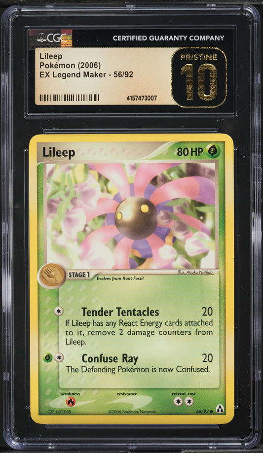 2006 POKEMON EX LEGEND MAKER LILEEP #56 CGC 10 PRISTINE