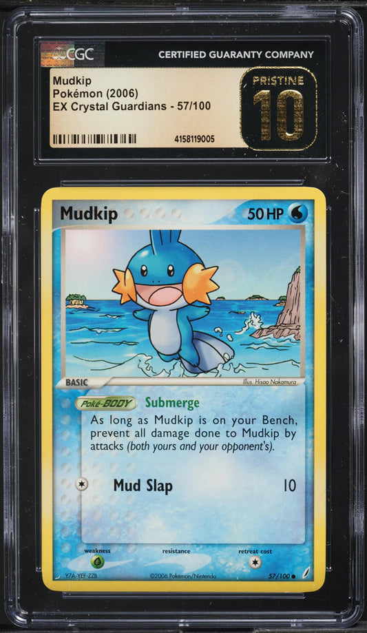 2006 POKEMON EX CRYSTAL GUARDIANS MUDKIP #57 CGC 10 PRISTINE