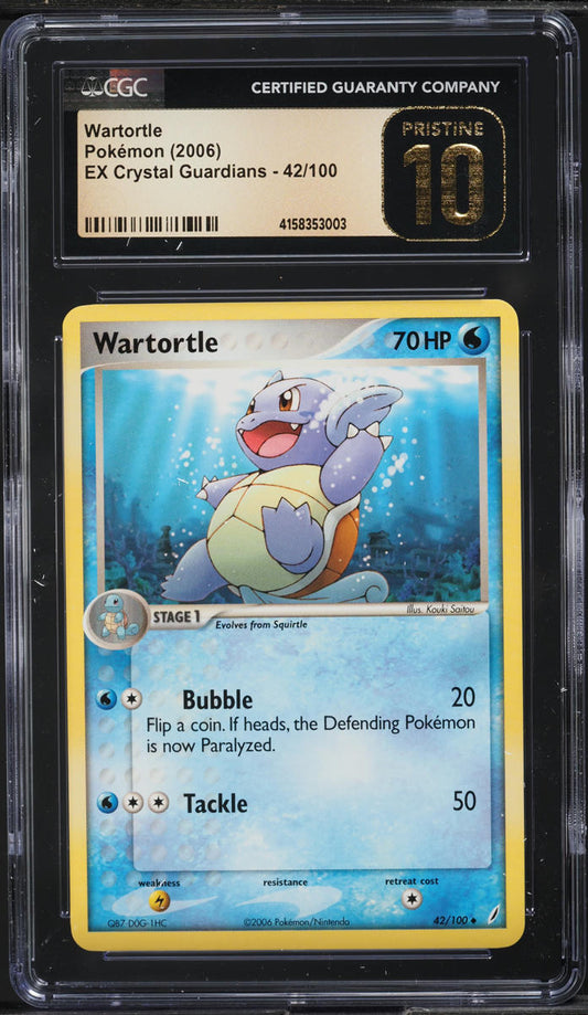 2006 POKEMON EX CRYSTAL GUARDIANS WARTORTLE #42 CGC 10 PRISTINE