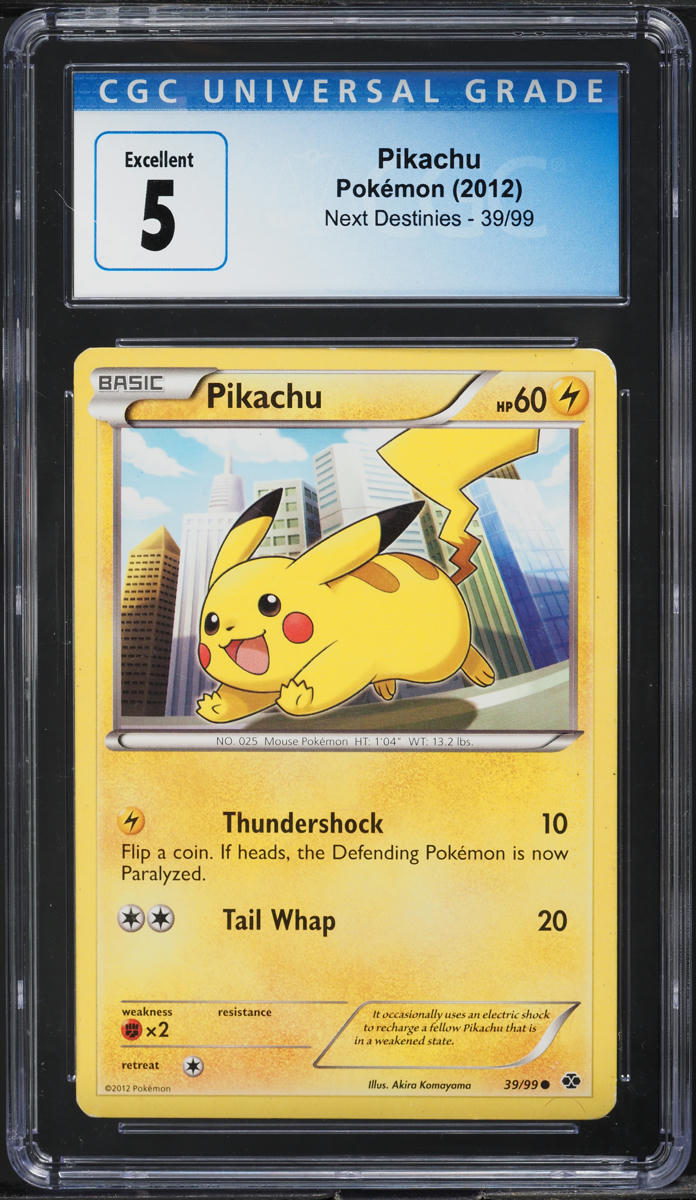 2012 POKEMON BLACK & WHITE NEXT DESTINIES PIKACHU #39 CGC 5 EX