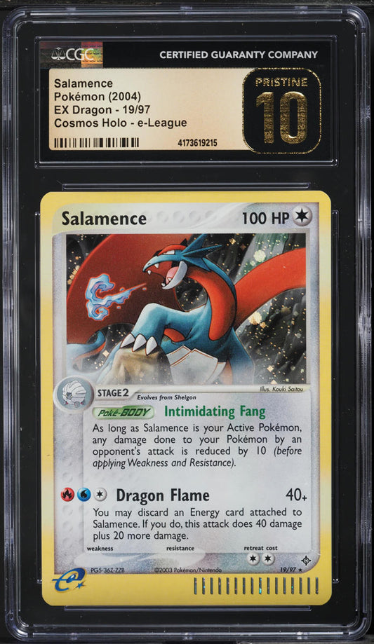 2004 POKEMON EX DRAGON E-LEAGUE COSMOS HOLO SALAMENCE #19 CGC 10 PRISTINE