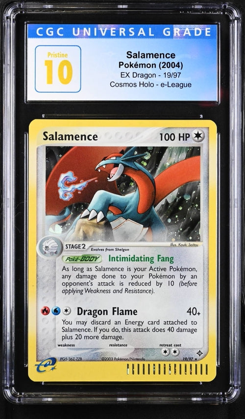 2004 POKEMON EX DRAGON E-LEAGUE COSMOS HOLO SALAMENCE #19 CGC 10 PRISTINE