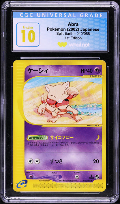 2002 POKEMON JAPANESE SPLIT EARTH 1ST EDITION ABRA #40 CGC 10 PRISTINE