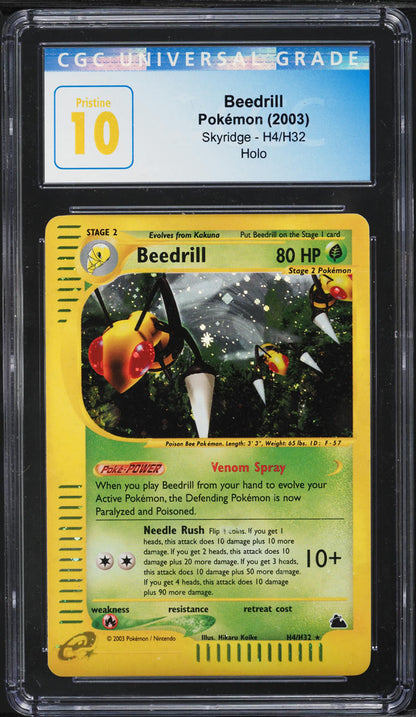 2003 POKEMON SKYRIDGE HOLO BEEDRILL #H4 CGC 10 PRISTINE