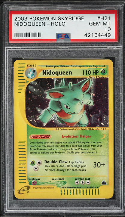 2003 POKEMON SKYRIDGE HOLO NIDOQUEEN #H21 PSA 10 GEM MINT