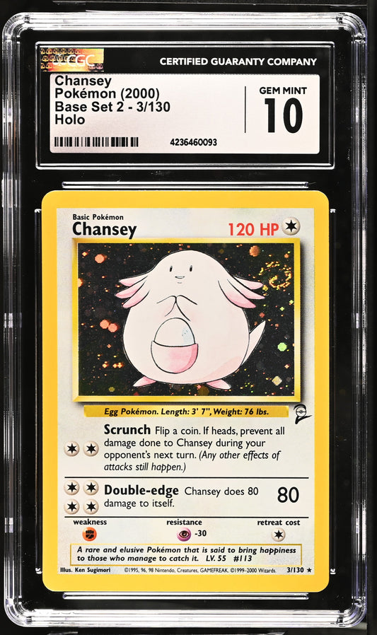 2000 POKEMON BASE SET 2 HOLO CHANSEY #3 CGC 10