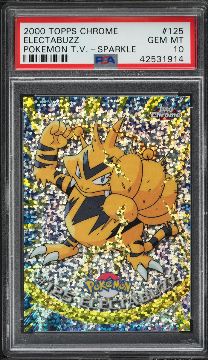 2000 TOPPS CHROME POKEMON SERIES 2 SPARKLE ELECTABUZZ #125 PSA 10 GEM MINT