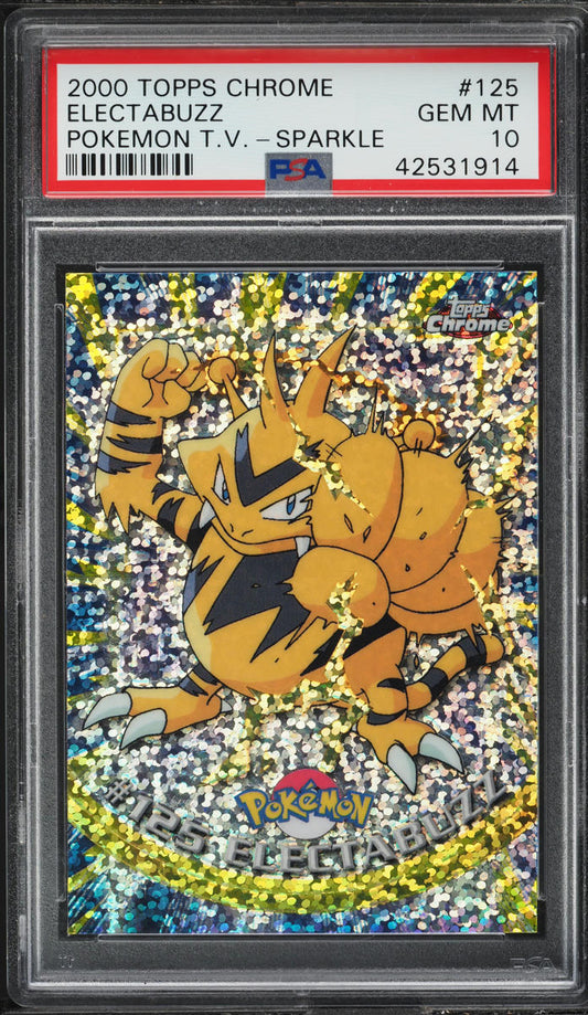 2000 TOPPS CHROME POKEMON SERIES 2 SPARKLE ELECTABUZZ #125 PSA 10 GEM MINT