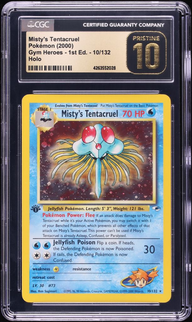 2000 POKEMON GYM HEROES 1ST EDITION HOLO MISTY'S TENTACRUEL #10 CGC 10 PRISTINE