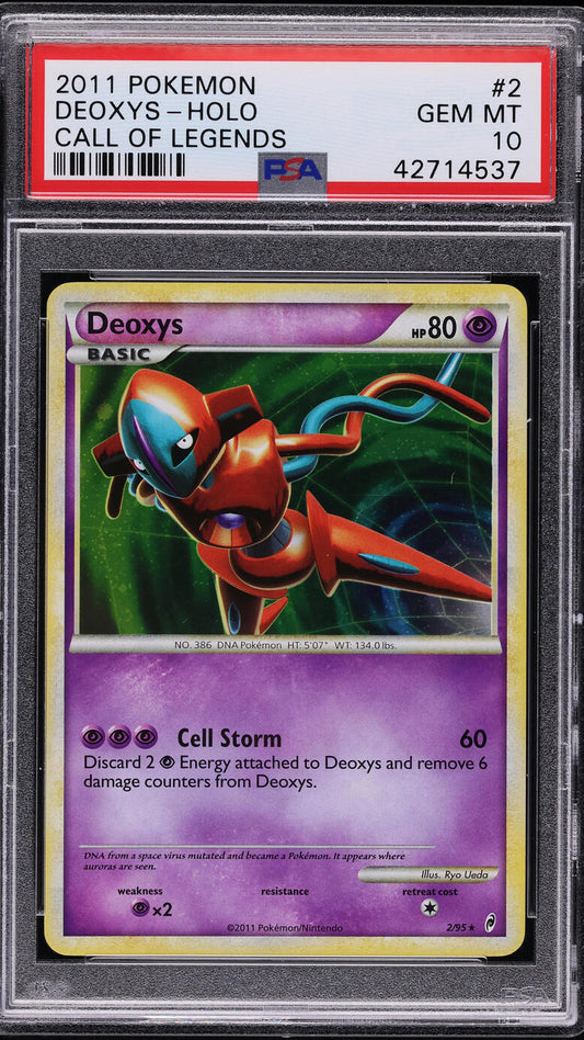 2011 POKEMON CALL OF LEGENDS HOLO DEOXYS #2 PSA 10 GEM MINT