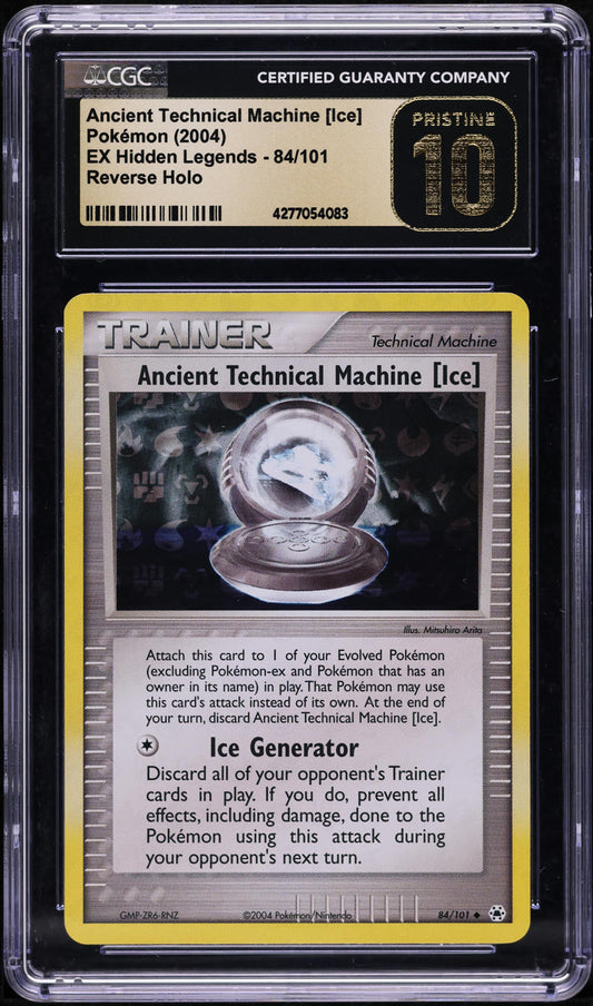 2004 POKEMON EX HIDDEN LEGENDS REVERSE HOLO ANCIENT TECHNICAL MACHINE [ICE] #84 CGC 10 PRISTINE