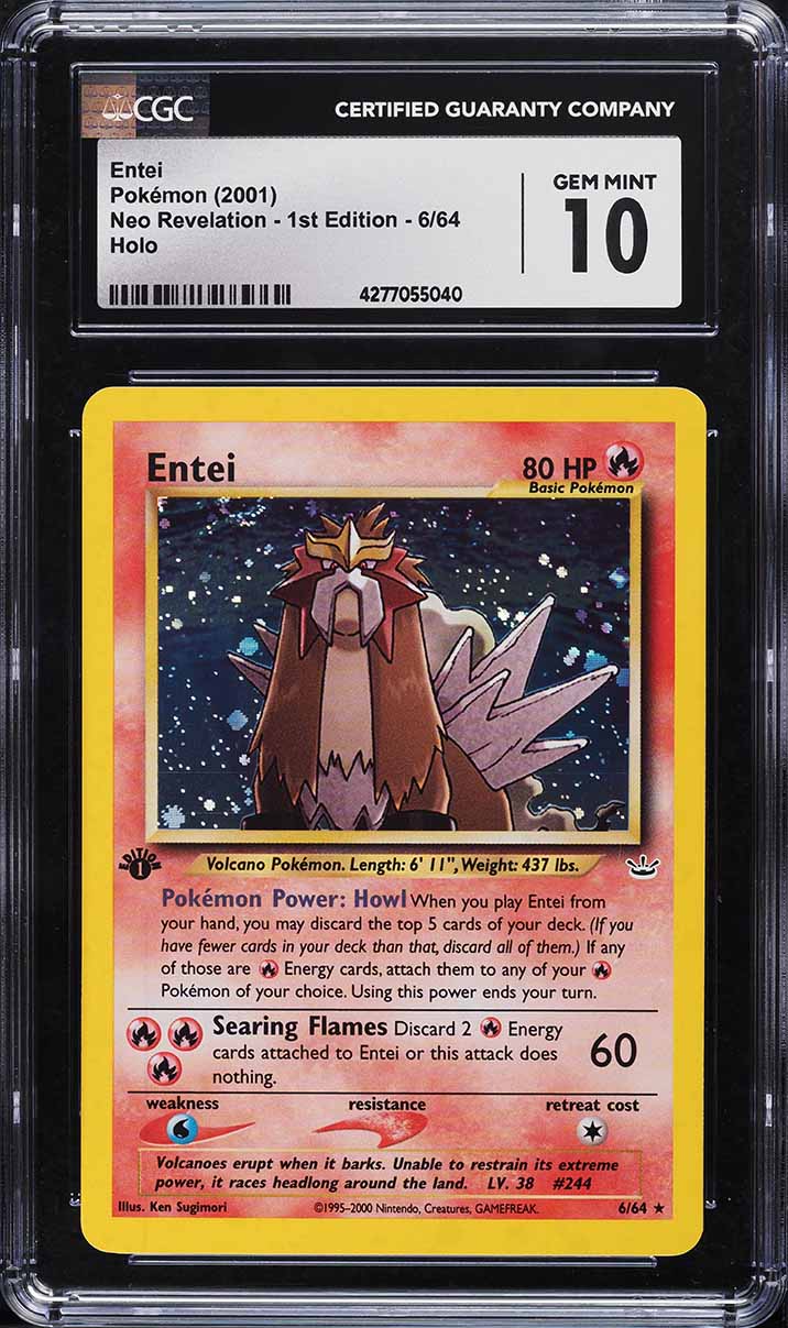 2001 POKEMON NEO REVELATION 1ST EDITION HOLO ENTEI #6 CGC 10 GEM MINT