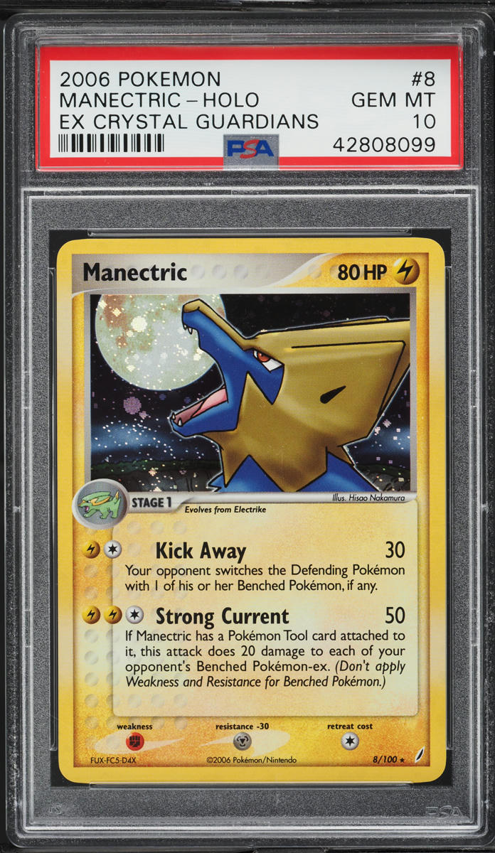 2006 POKEMON EX CRYSTAL GUARDIANS HOLO MANECTRIC #8 PSA 10 GEM MINT