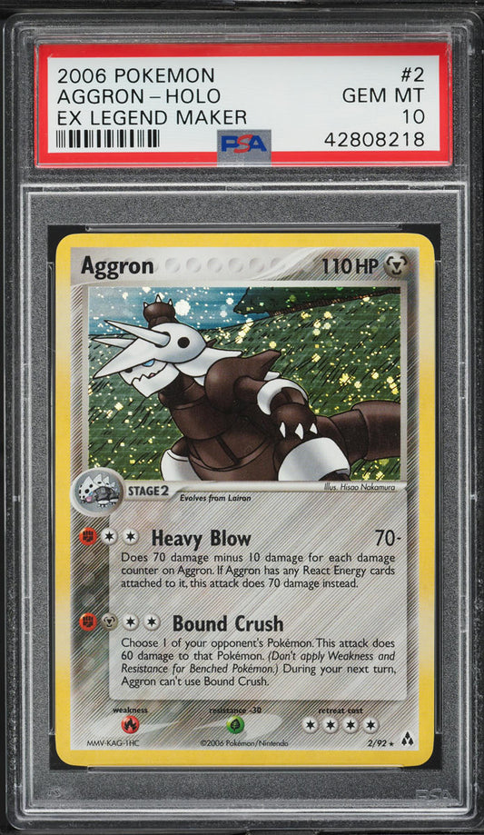 2006 POKEMON EX LEGEND MAKER HOLO AGGRON #2 PSA 10 GEM MINT