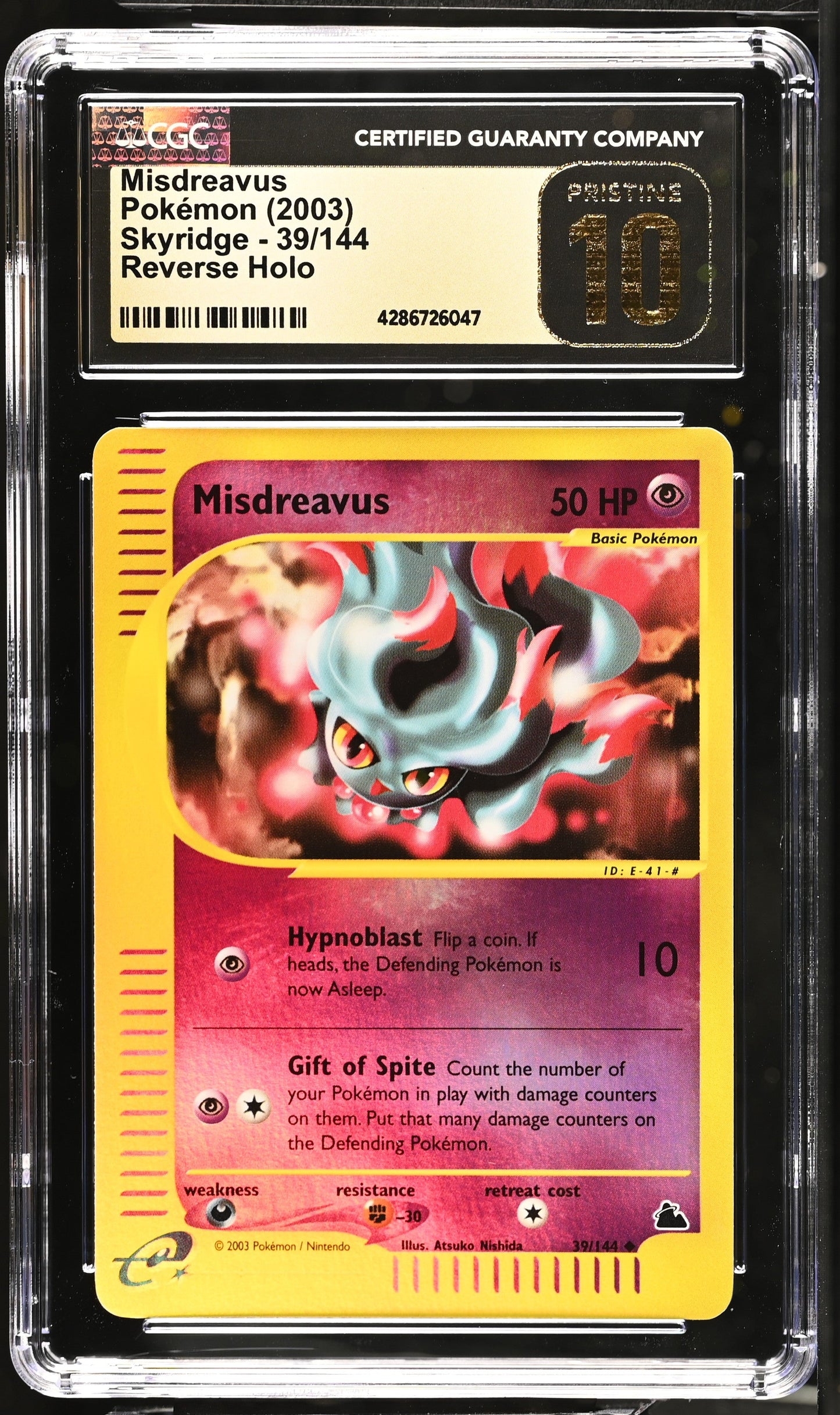 2003 POKEMON SKYRIDGE REVERSE HOLO MISDREAVUS #39 CGC 10 GEM MINT