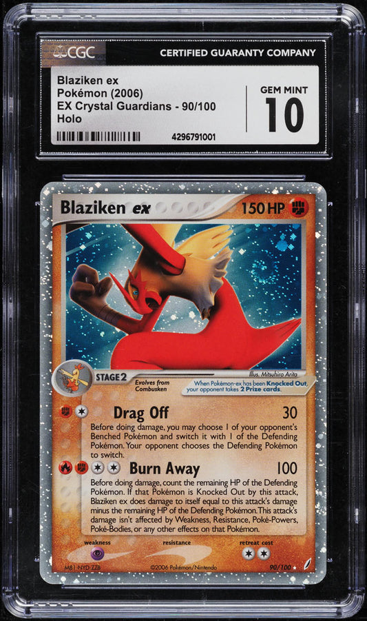 2006 POKEMON EX CRYSTAL GUARDIANS HOLO BLAZIKEN EX #90 CGC 10 GEM MINT