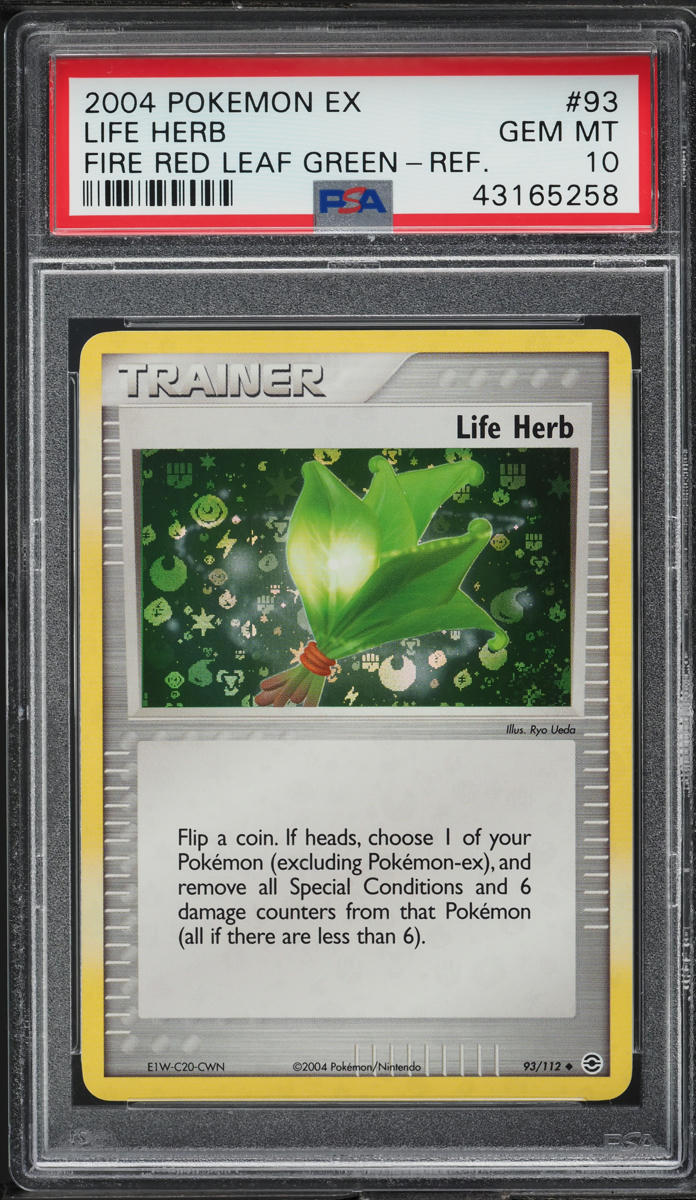 2004 POKEMON EX FIRE RED LEAF GREEN REVERSE HOLO LIFE HERB #93 PSA 10