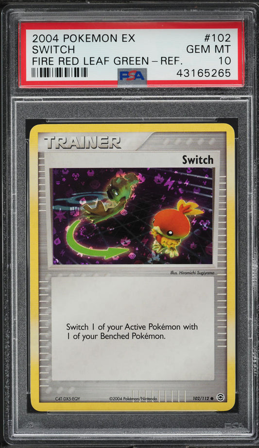 2004 POKEMON EX FIRE RED LEAF GREEN REVERSE HOLO SWITCH #102 PSA 10