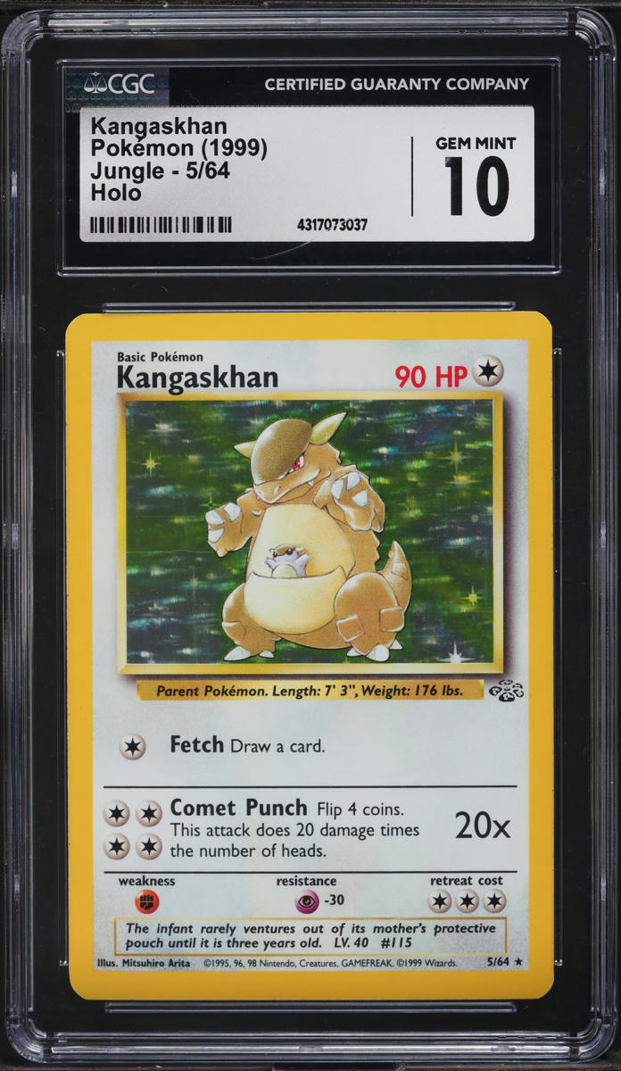 1999 POKEMON JUNGLE HOLO KANGASKHAN #5 CGC 10 GEM MINT