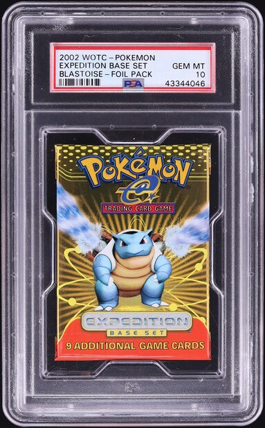 2002 POKEMON EXPEDITION BASE SET BLASTOISE BOOSTER PACK PSA 10