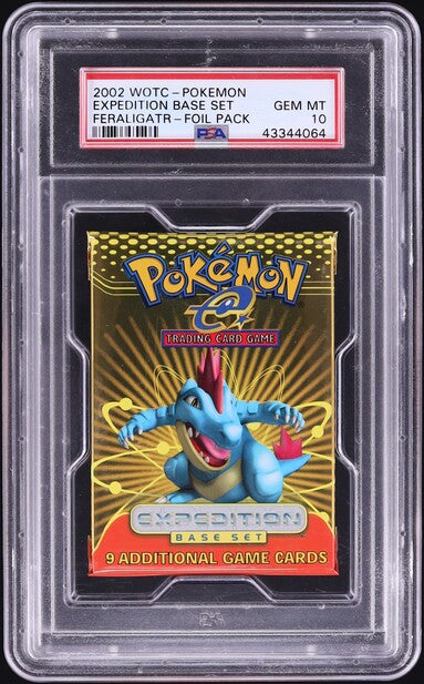 2002 POKEMON EXPEDITION BASE SET FERALIGATR BOOSTER PACK PSA 10