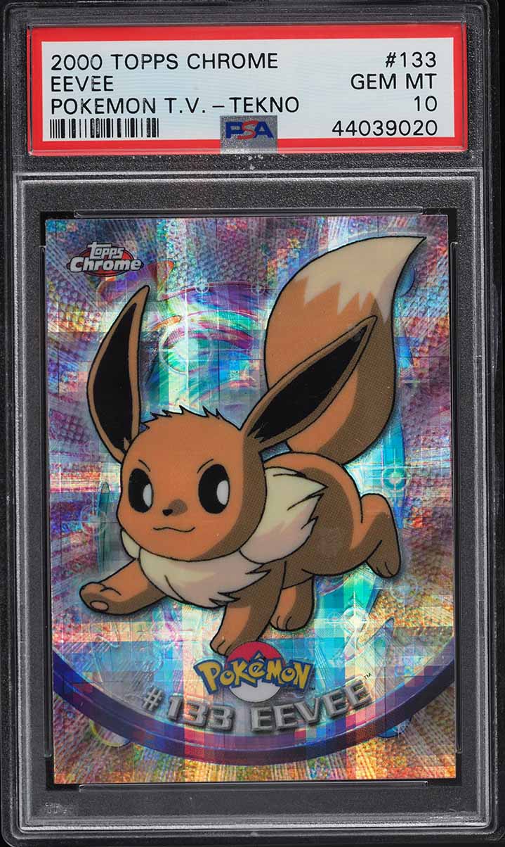 2000 TOPPS CHROME POKEMON SERIES 2 TEKNO EEVEE #133 PSA 10 GEM MINT