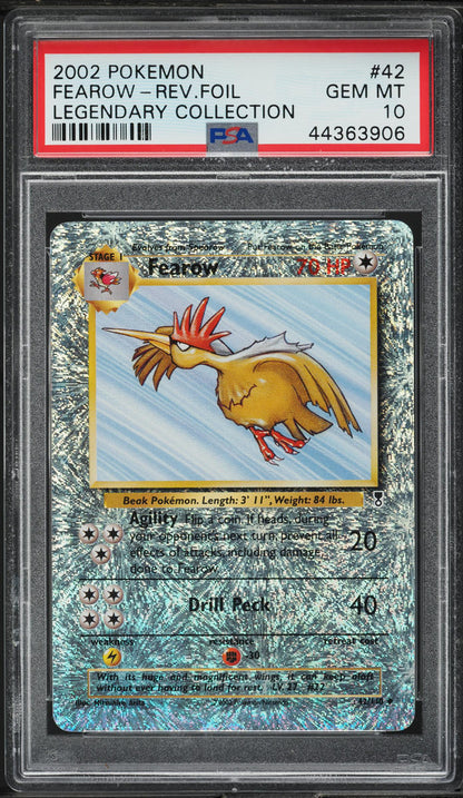 2002 POKEMON LEGENDARY COLLECTION REVERSE HOLO FEAROW #42 PSA 10 GEM MINT