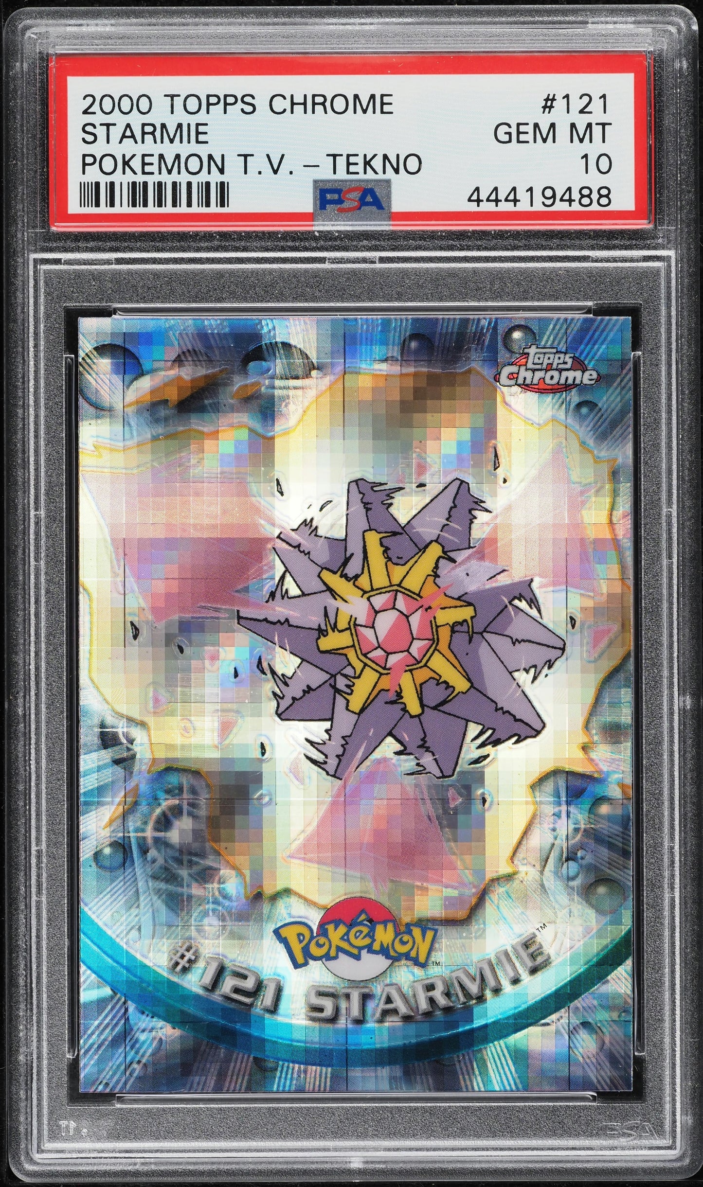 2000 TOPPS CHROME POKEMON T.V. TEKNO STARMIE #121 PSA 10 GEM MINT